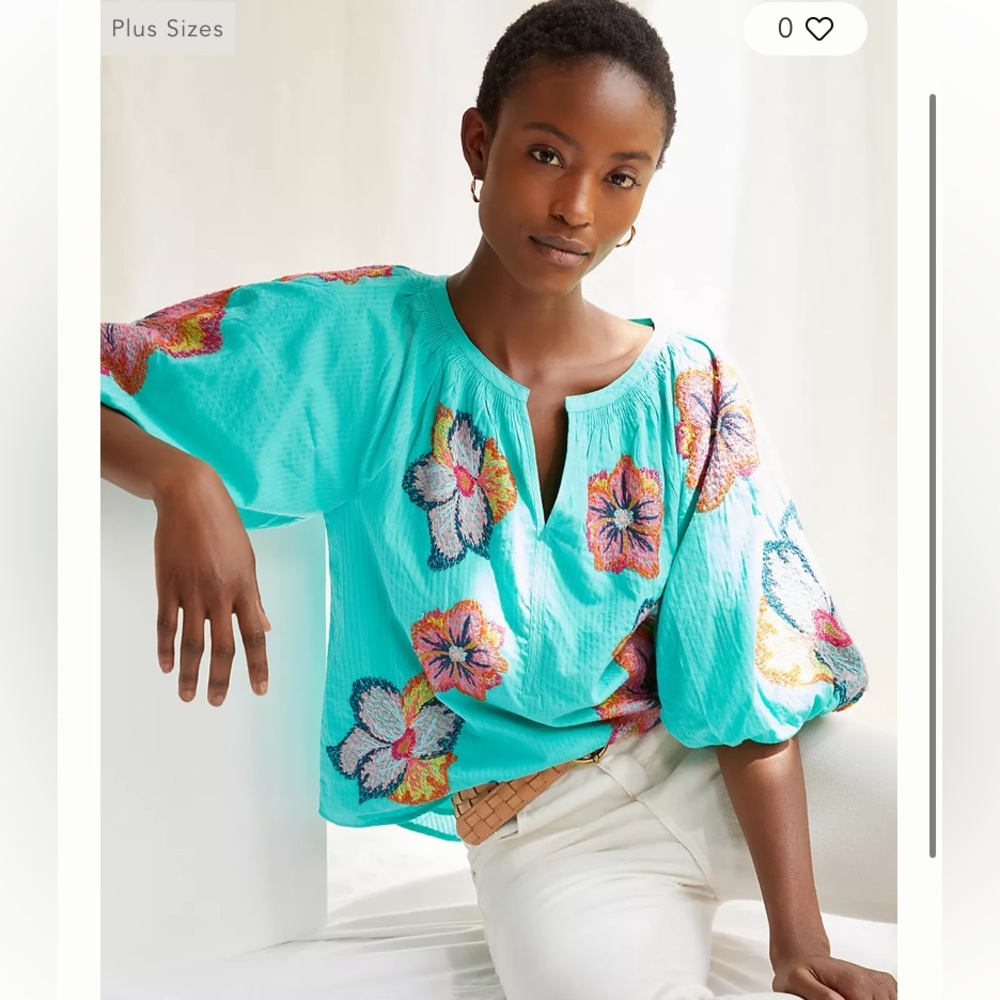Maeve Anthropologie Embroidered Peasant Blouse